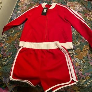 Three piece short set XS and the T Shirt is a S